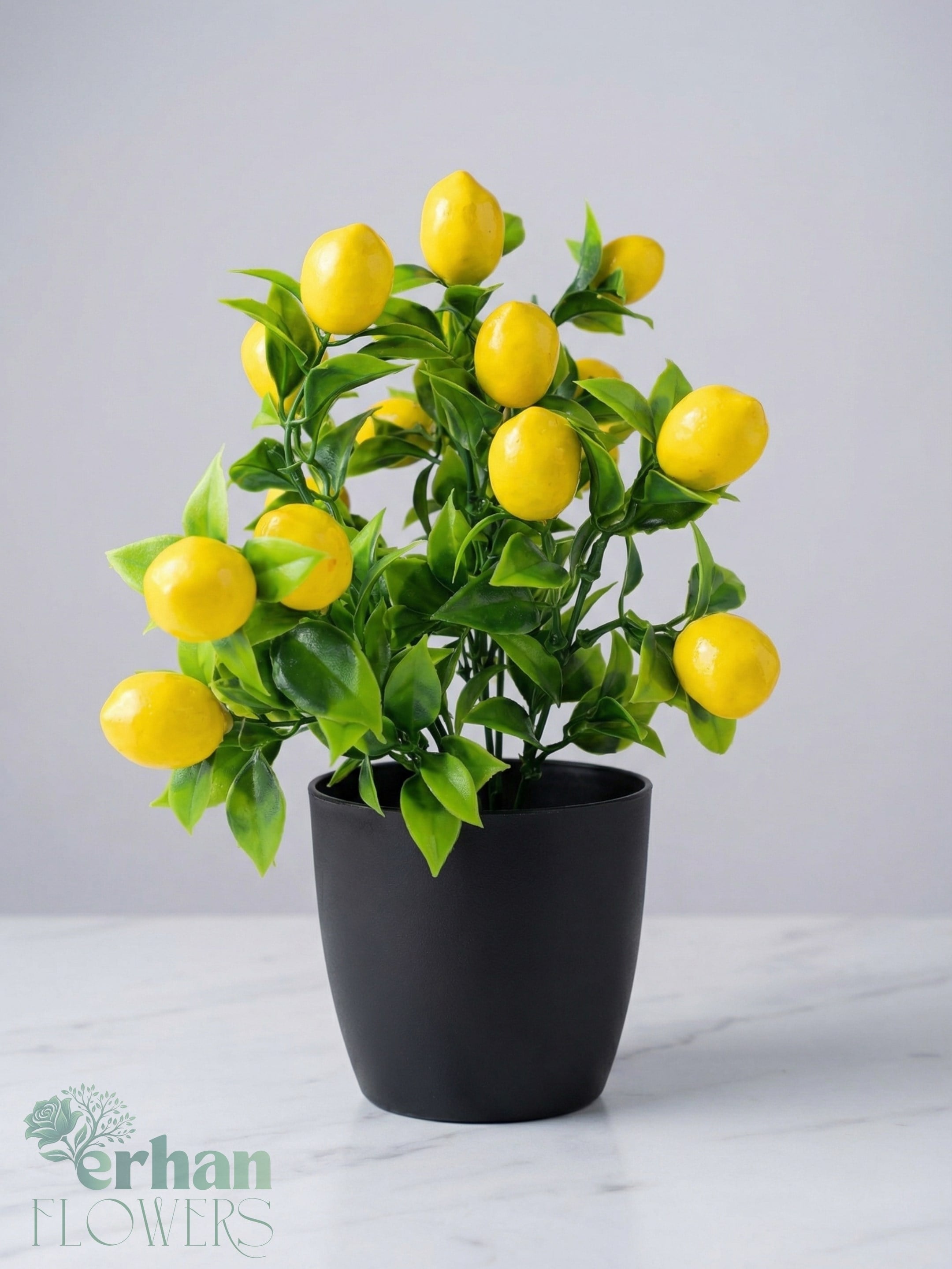 Yapay Mini Limon Ağacı 7 Dal  35 cm