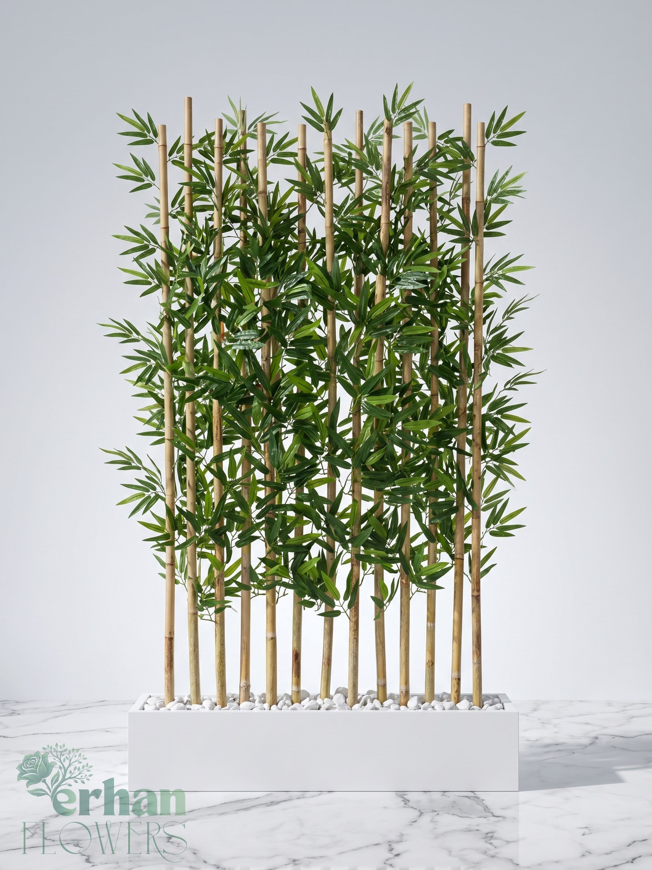 Seperatör Bambu Modelleri | MDF Saksılı Yapay BambuBambu Seperatör (120 cm Beyaz Mdf Saksıda)