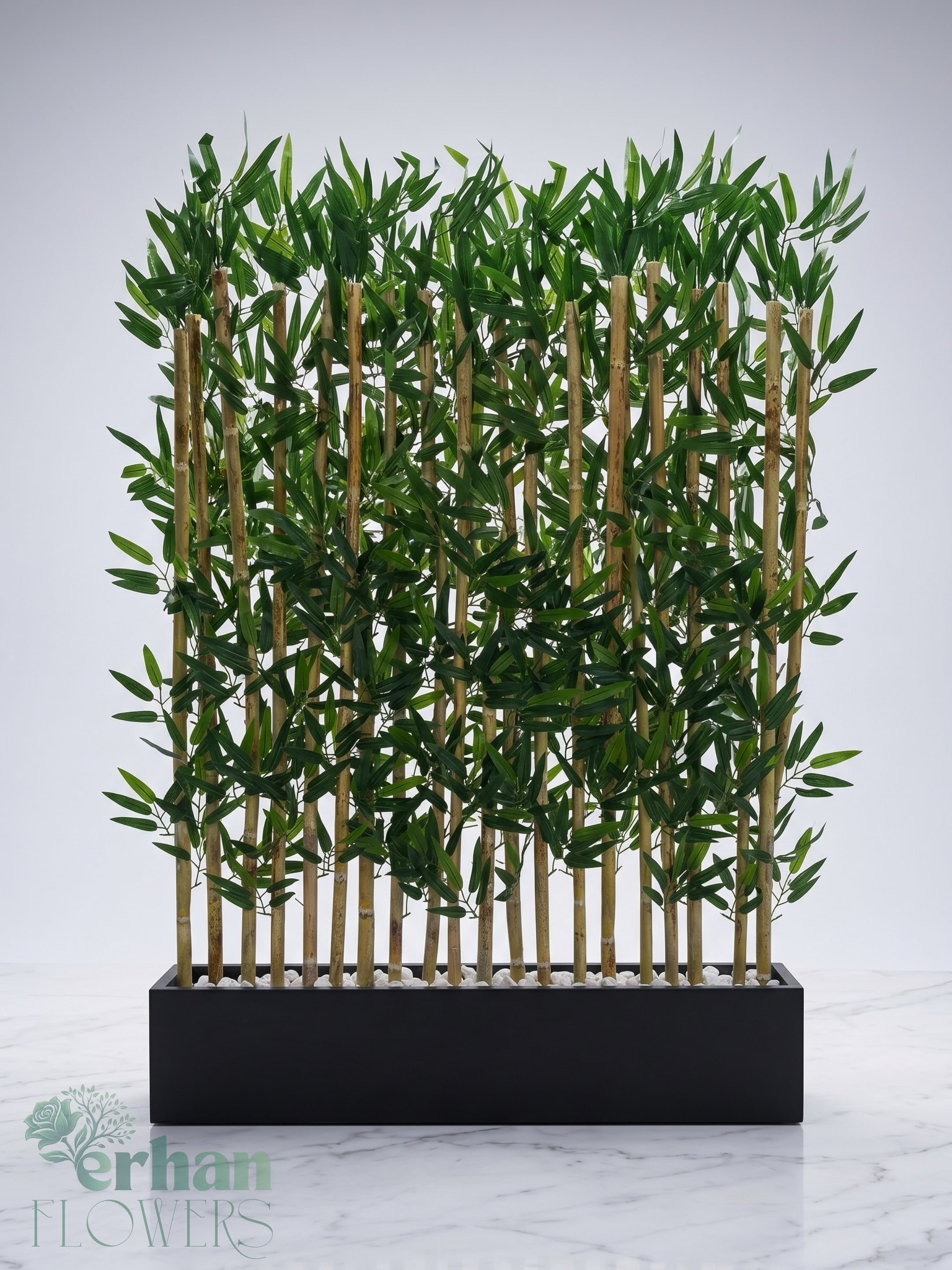 Seperatör Bambu Modelleri | MDF Saksılı Yapay BambuBambu Seperatör (120 cm Siyah Mdf Saksıda)
