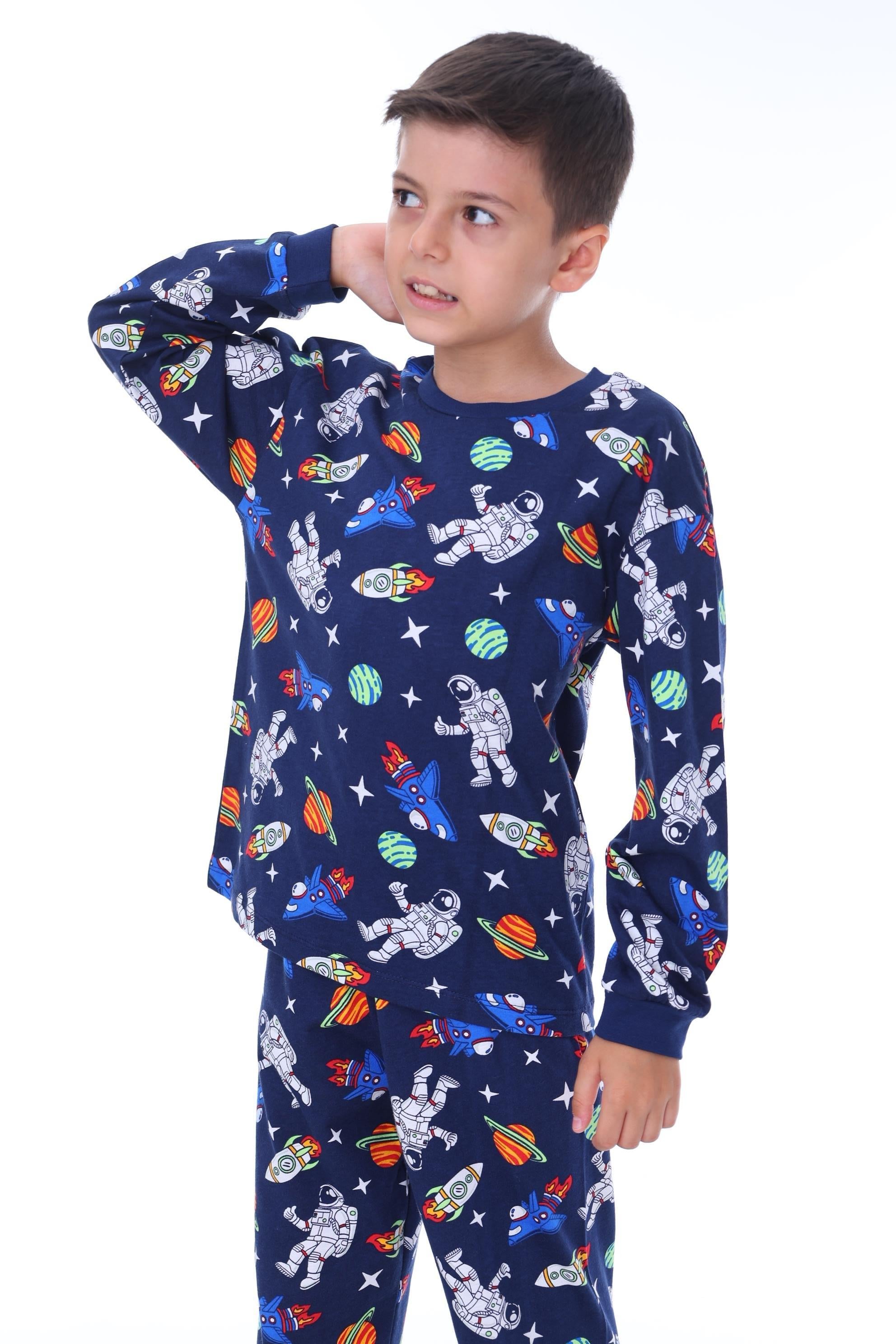 Erkek Çocuk 3-8 Yaş Astronot Uzay Pijama Takımı Lacivert PJ-32204