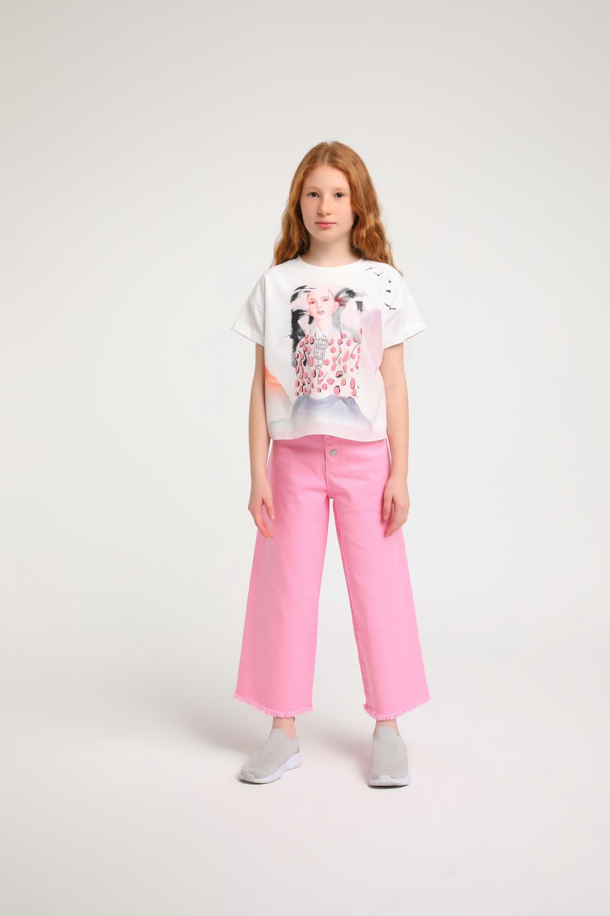 Escbl Kız Çocuk Pantolon Pembe 2440