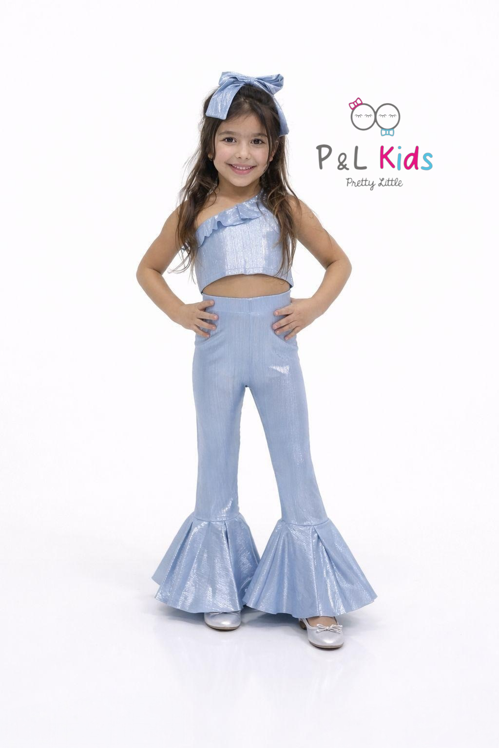 Helina Parlak Pantolon Takım 1020 Mavi