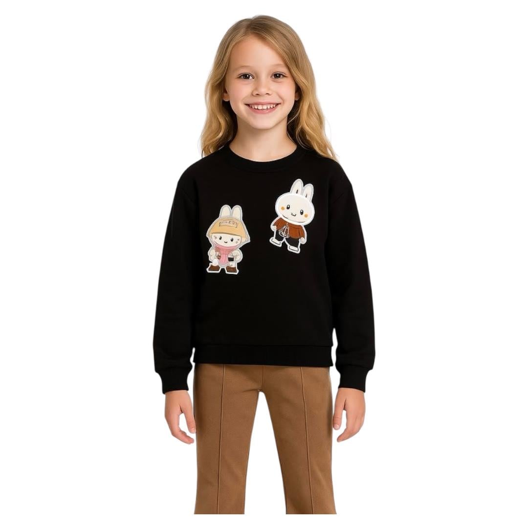 Kız 5-9 Yaş Labubu Sweat Siyah 36091