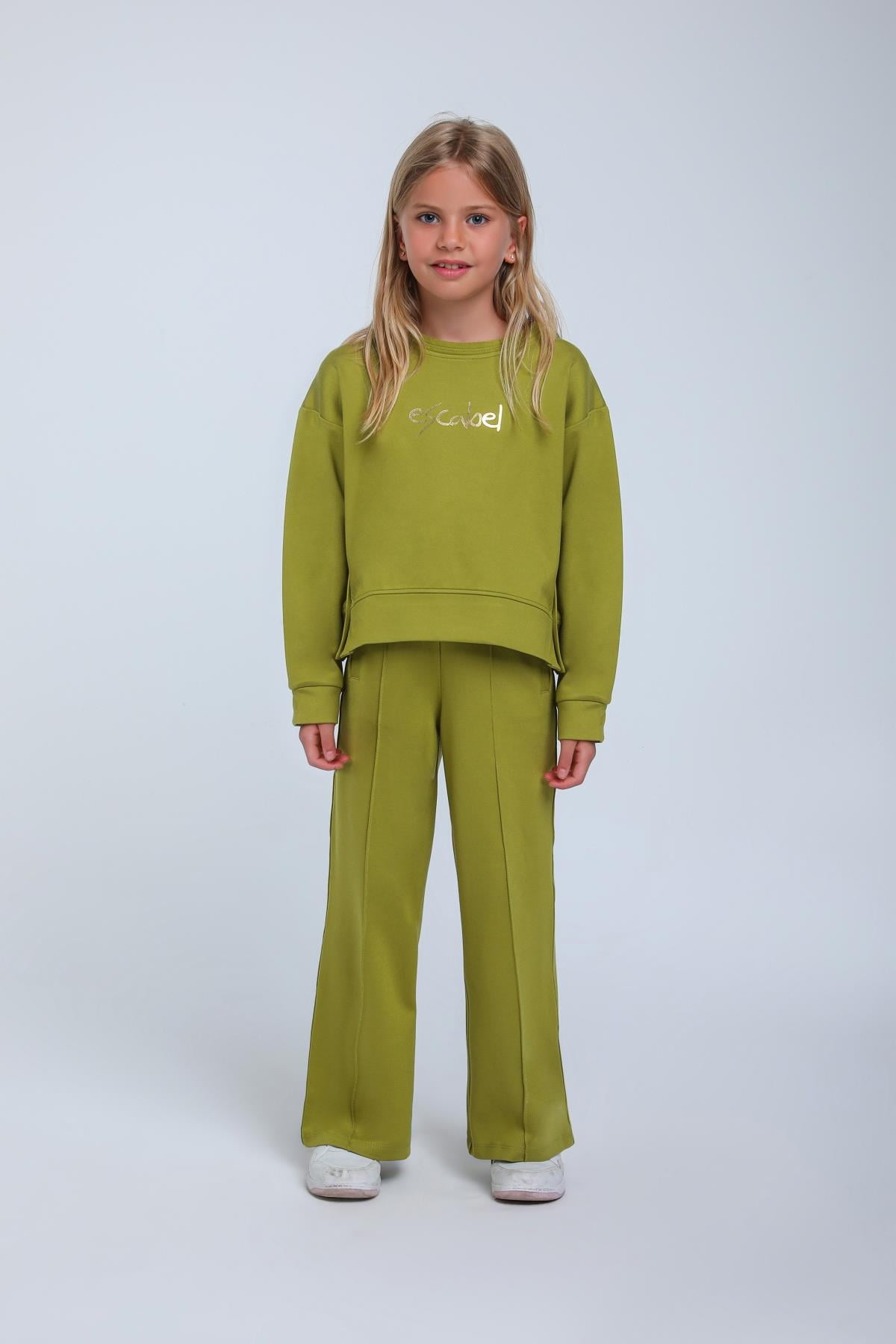 Kız Çocuk 5-14 Yaş Sweat Takım 35867 Yeşil