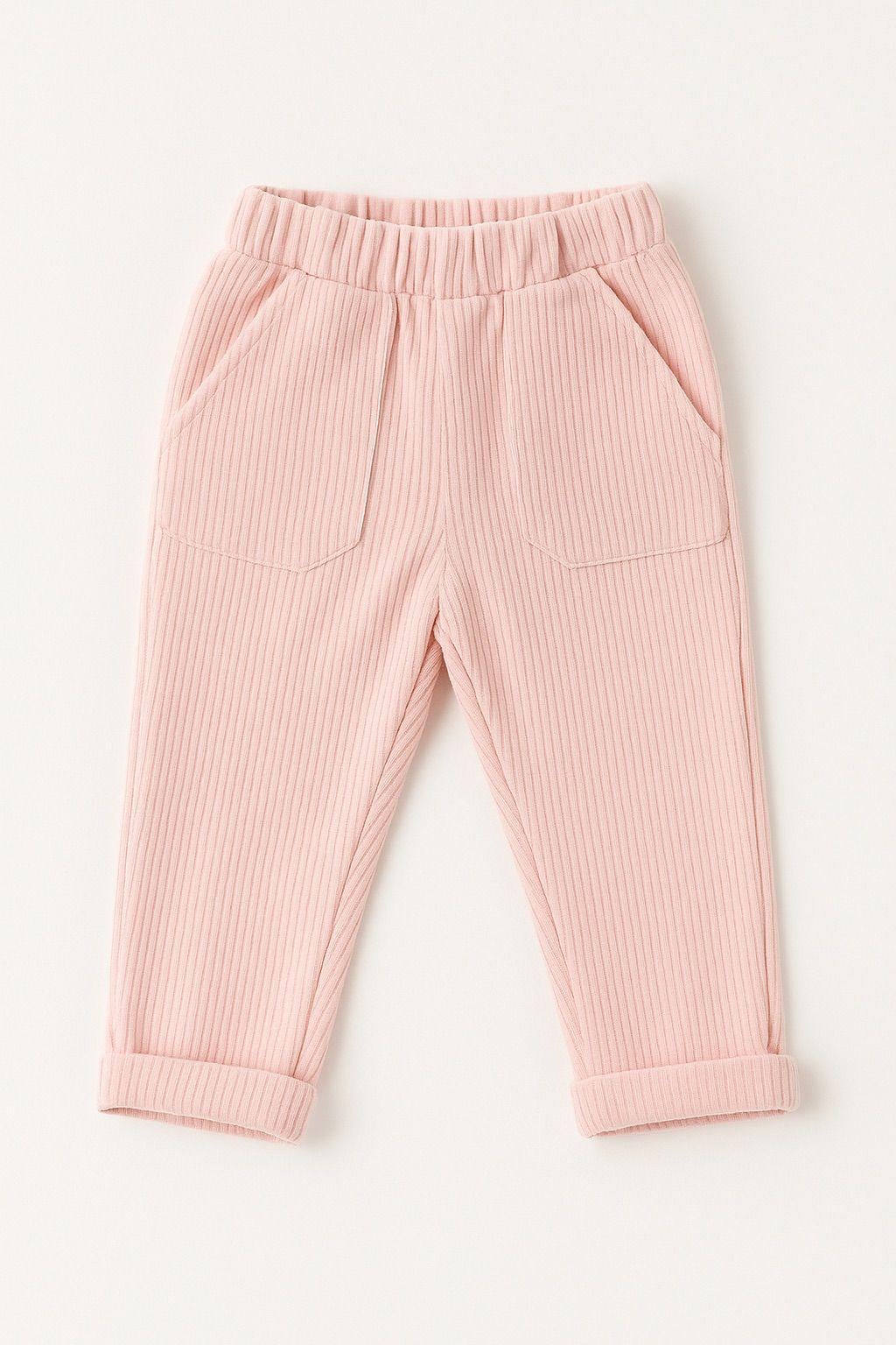 Little Lune Kadife Pantolon Pembe 