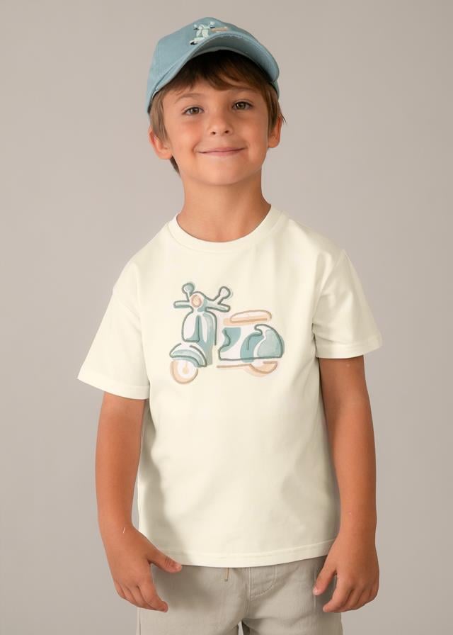 Mayoral Erkek Motorlu T-shirt Krem 3060