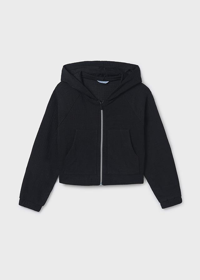 Mayoral Yazlık Kız 10-18 Yaş Kapşonlu Siyah Sweat Hırka 6408