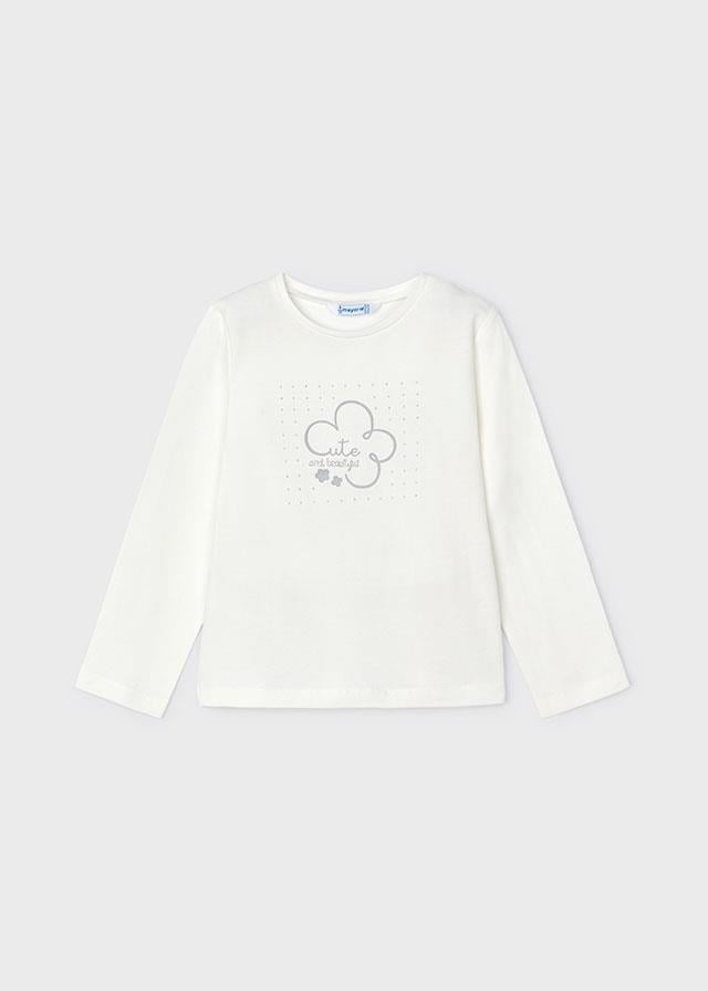  Mayoral Kız Çocuk Kışlık Uzun Kol T-shirt Krem 178