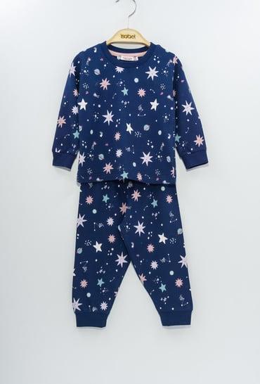 1-3 Yaş Lacivert Yıldızlı Pijama Takımı PJ-11104