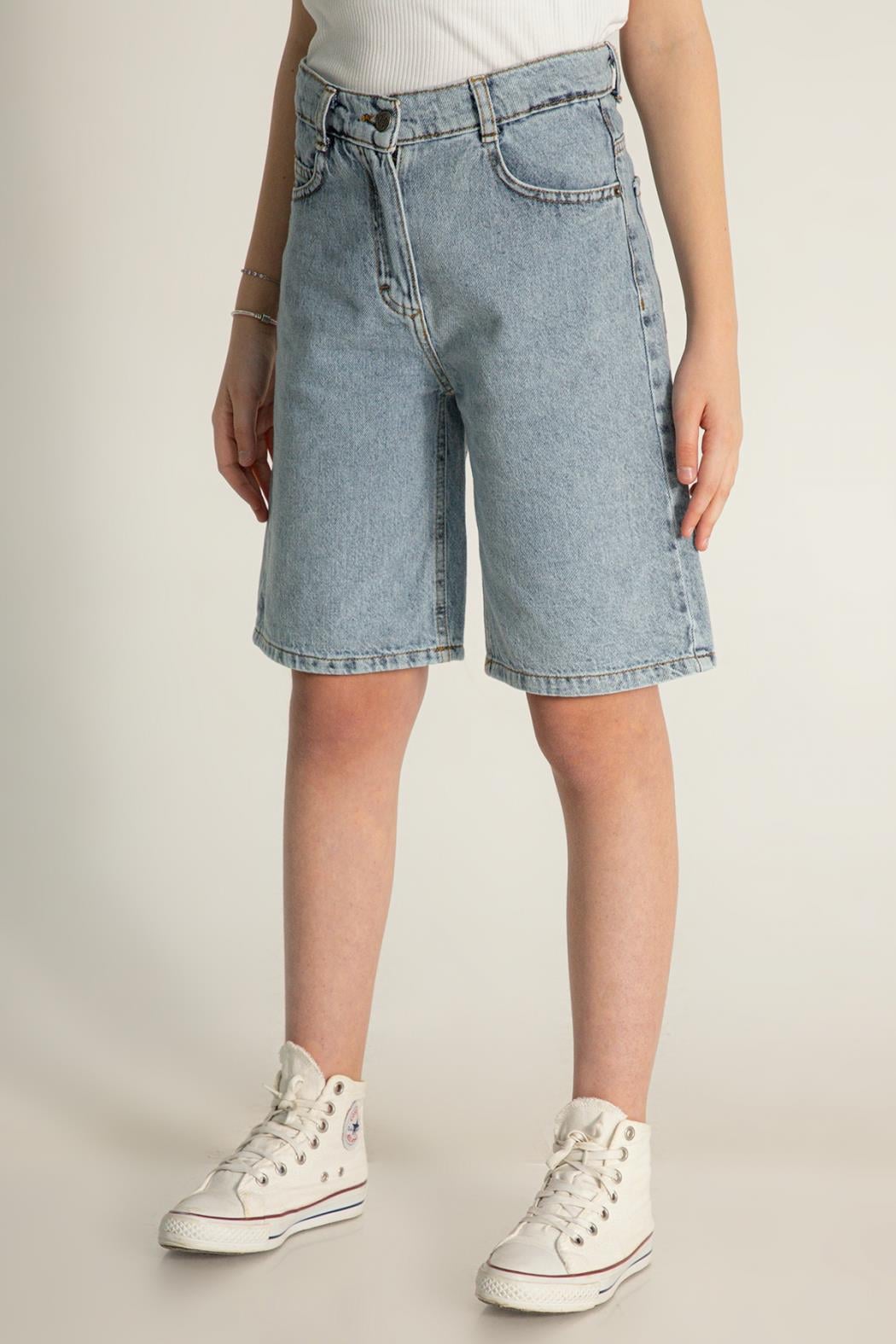 Dmb Unisex 7-15 Yaş  Kot Şort Mavi 0314
