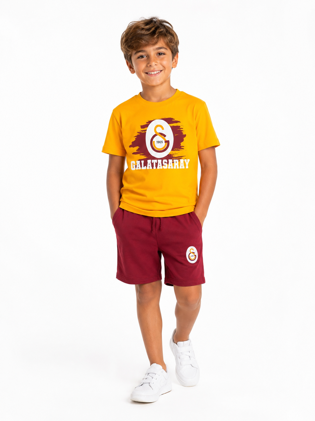 Galatasaray 3-14 Yaş 1905-2 Penye Şortlu Takım Kırmızı Lisanslı