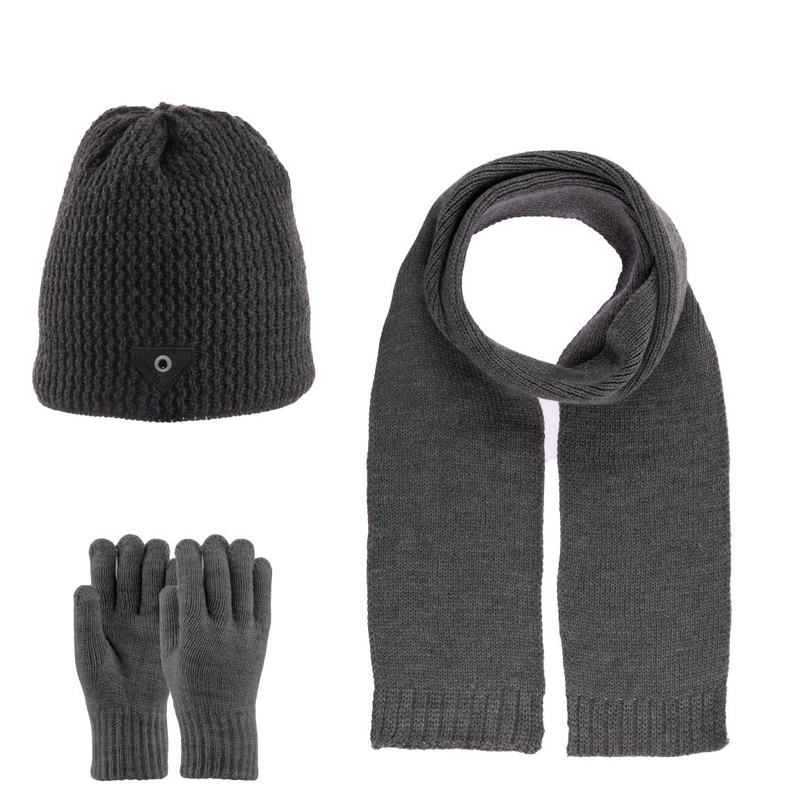 Kitti  Atkı Bere Set 23180-12-R002 Antrasit Erkek 9-15 Yaş