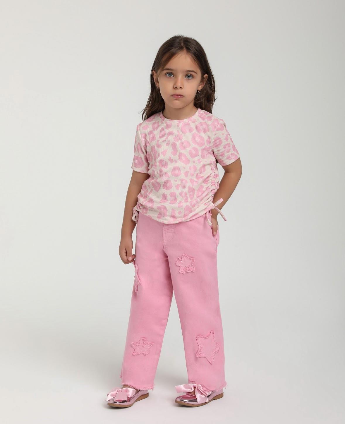 Kız Çocuk 12 Ay-5 Yaş Yıldızlı Pantolon Pembe 25154