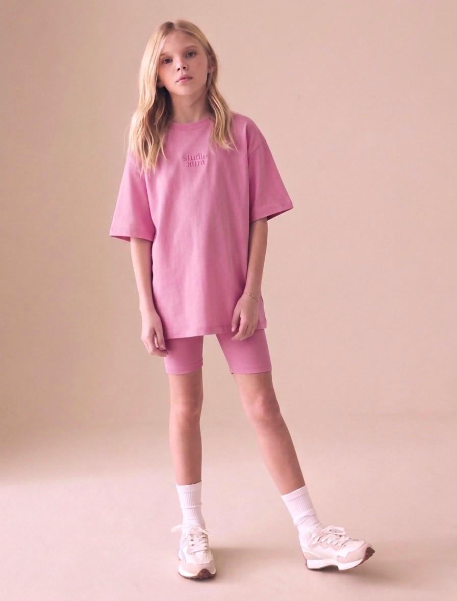 Kız Çocuk 3-10 Yaş 26072 Kapri Taytlı Takım Pembe