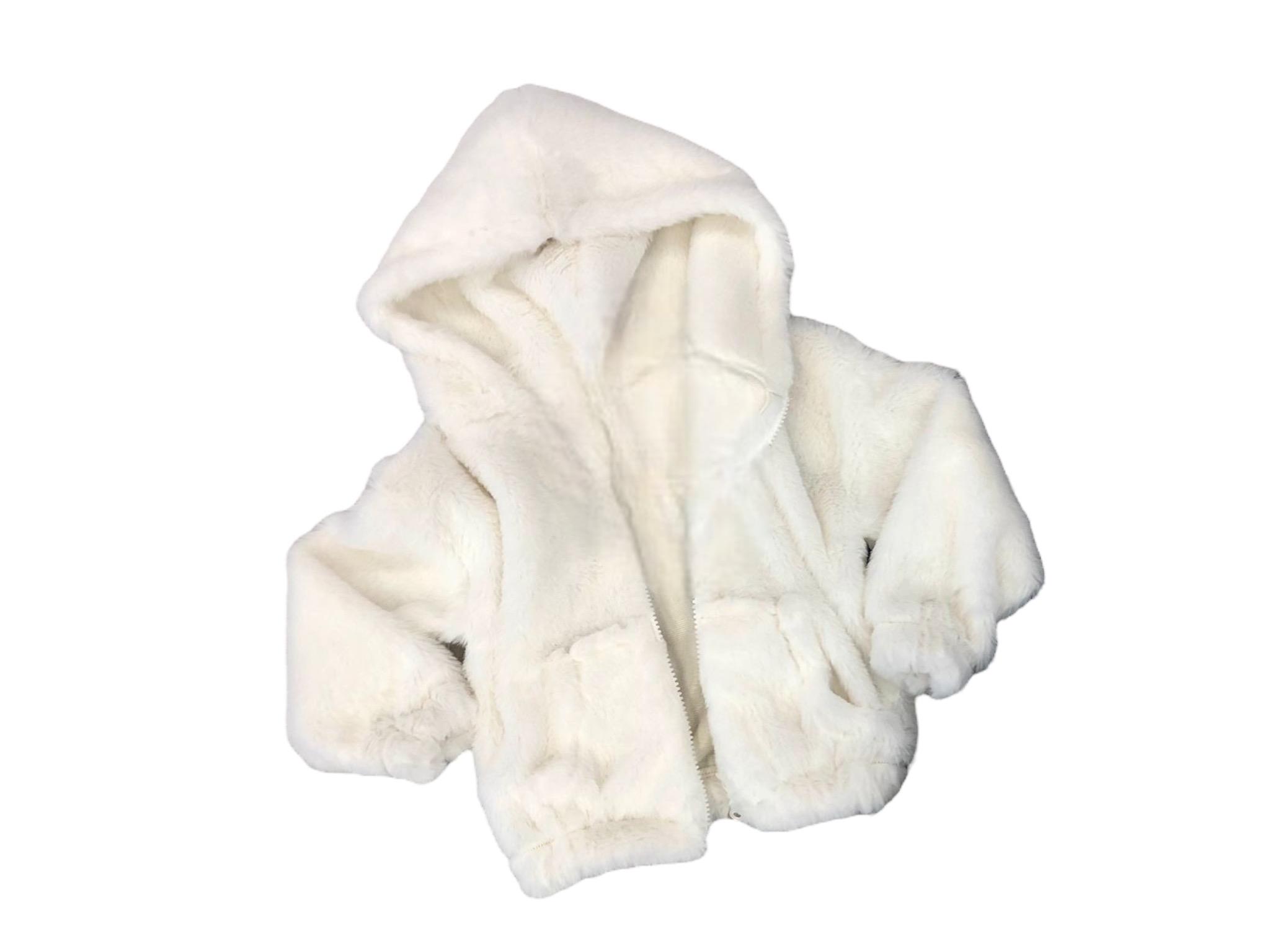 Kız Kışlık 9 Ay-5 Yaş Şapkalı Peluş Hırka Ekru 4564 
