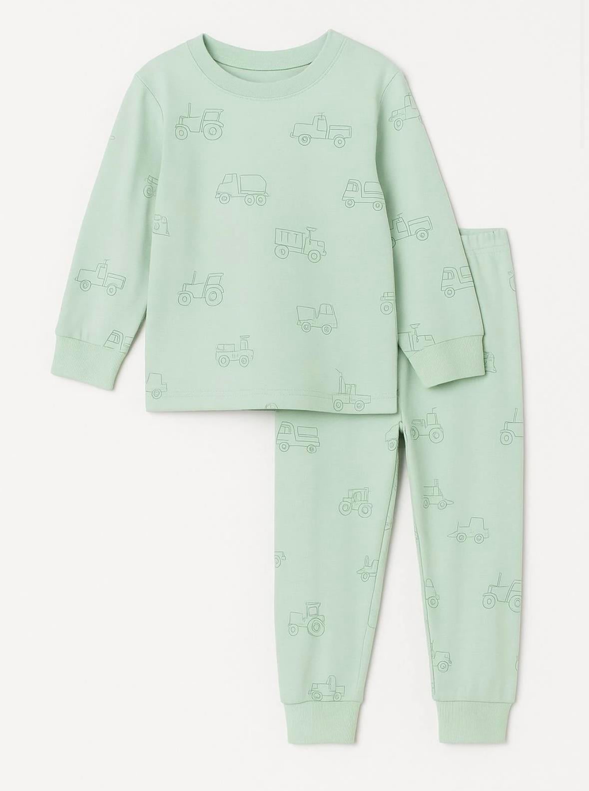 Little Lune Arabalı Pijama Takımı Yeşil