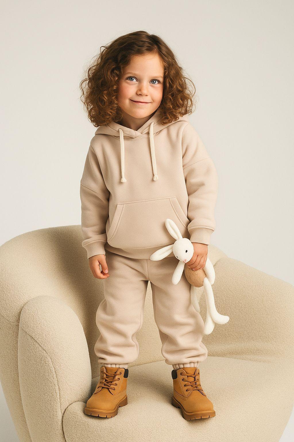 Little Lune Rahat Unisex Eşofman Takımı Vizon