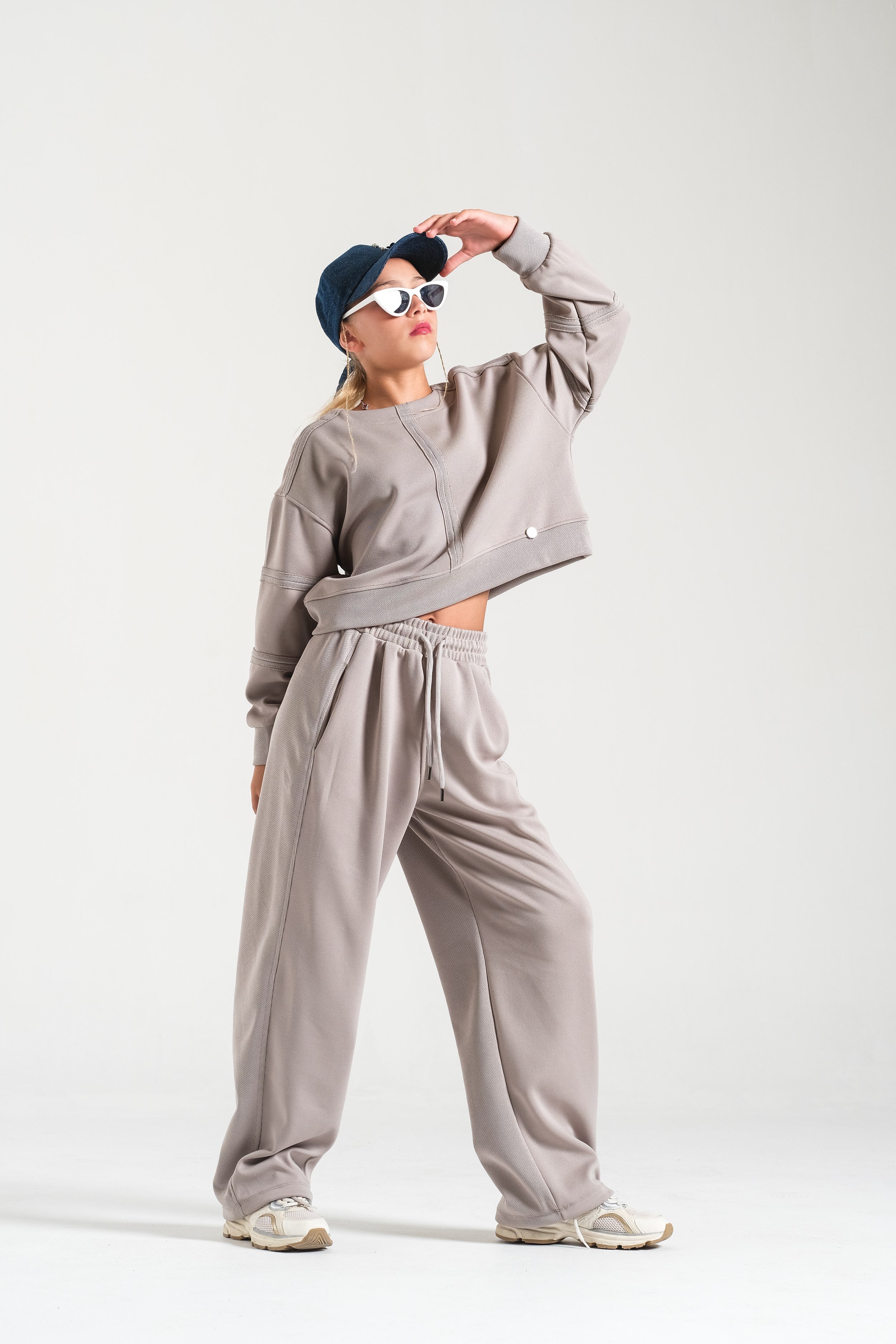 Loco Kız  8828 Pervazlı Sweat Gri