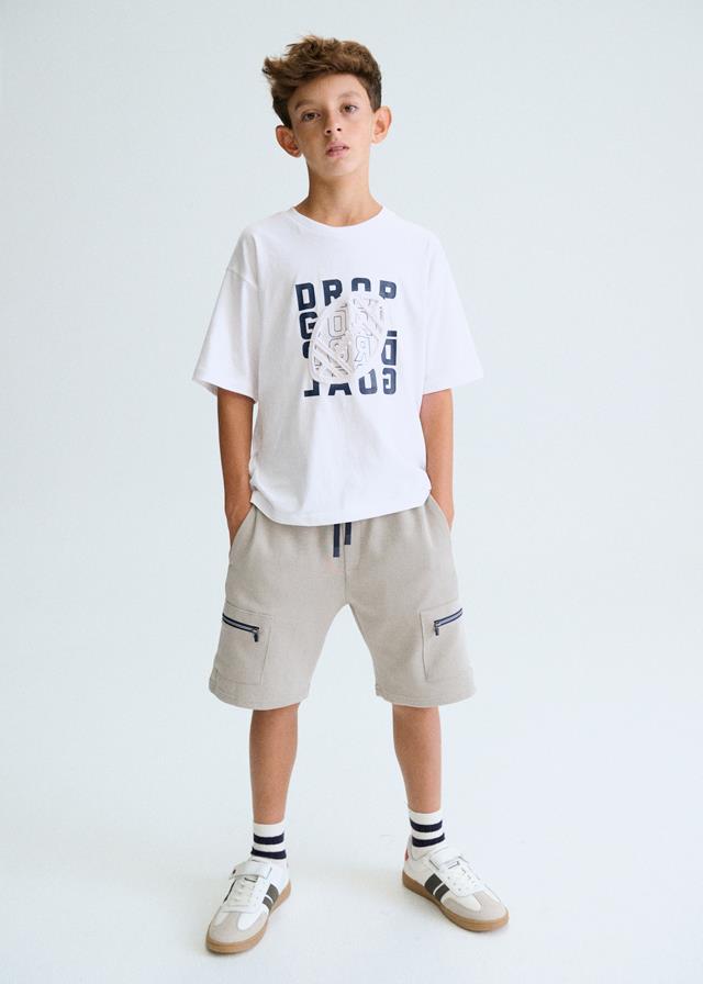 Mayoral Erkek  Önü Kabartmalı  T-shirt Beyaz 6037