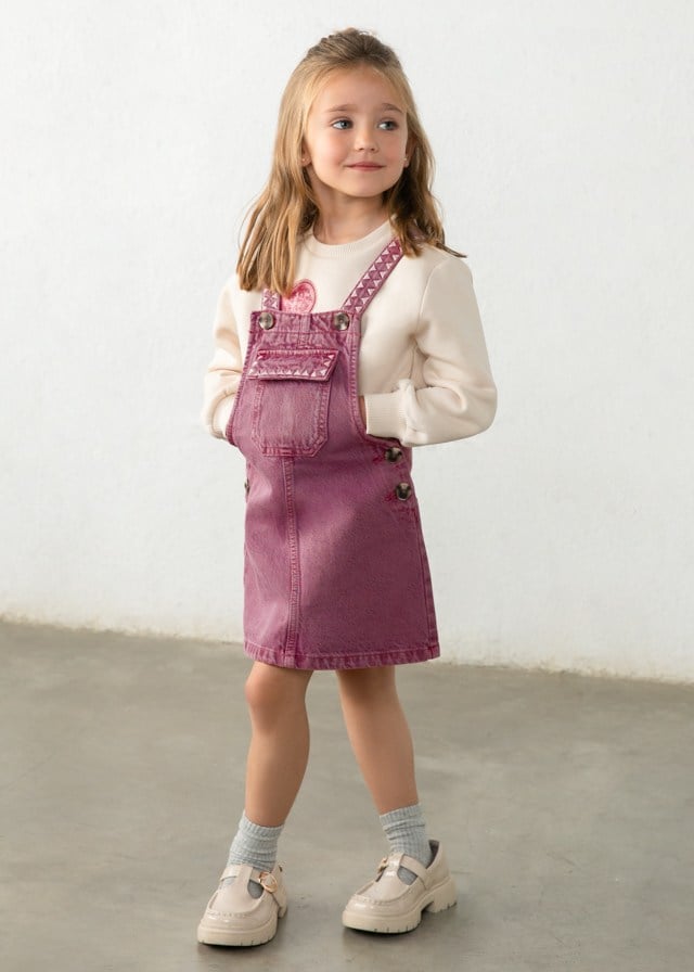 Mayoral Kız Denim Salopet Etek Mor 4901              