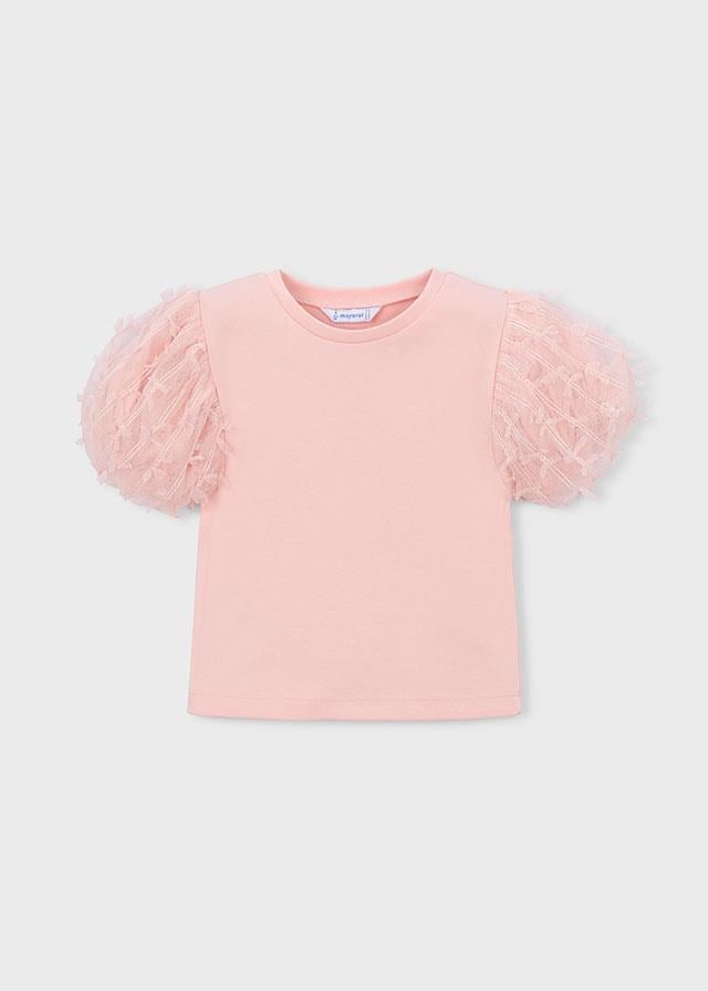 Mayoral Kız Kolları Üç Boyutlu T-shirt Pembe 3001                    