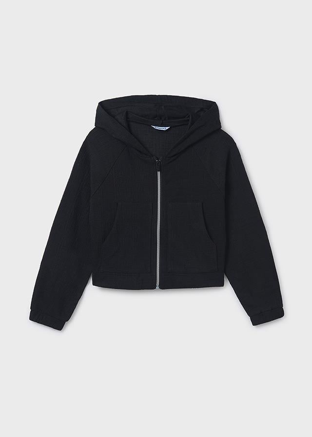 Mayoral Yazlık Kız 10-18 Yaş Kapşonlu Siyah Sweat Hırka 6408