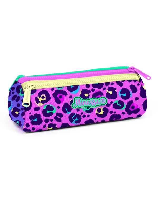 Minosso Kız 6002 Leopar Desenli 3 Bölmeli Kalemlik