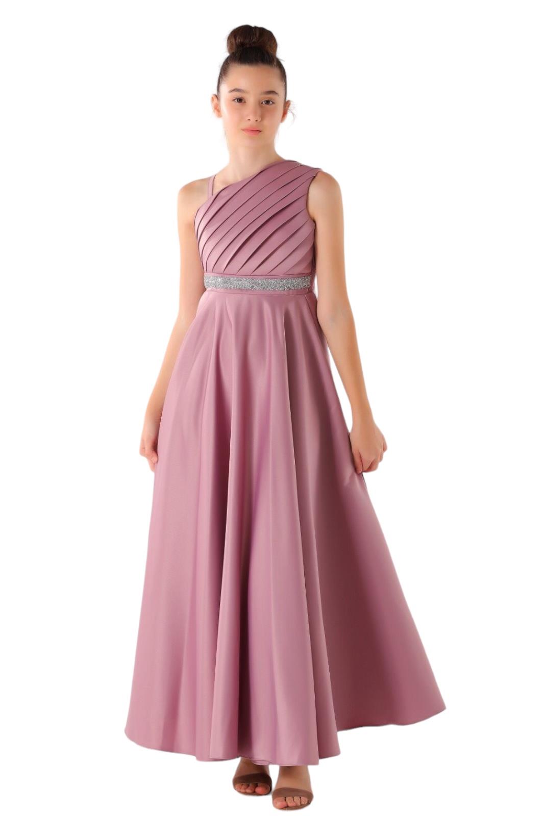 Miss H 9151 Kız Çocuk Abiye Elbise Mürdüm