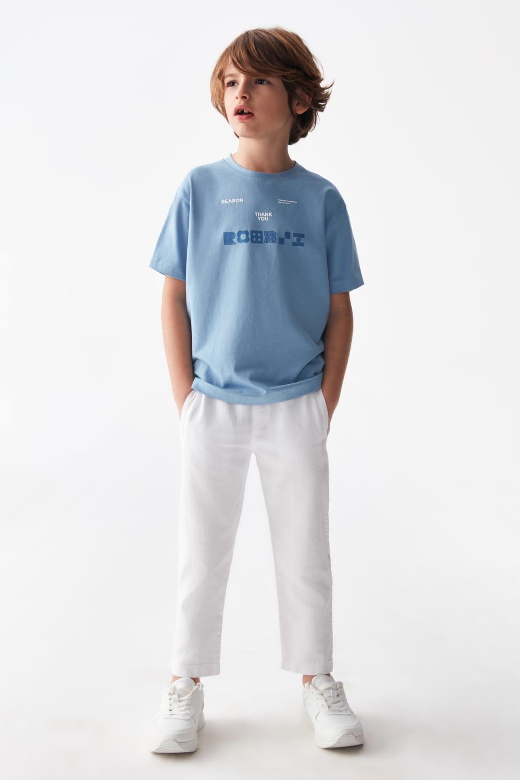 NK 66514 Unisex Keten Foça Pantolon Beyaz