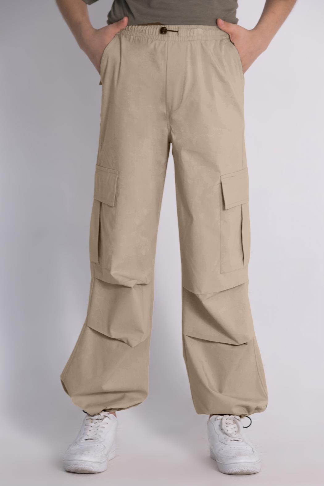 Unisex 9-14 Yaş Kargo Pantolon 7534 Bej