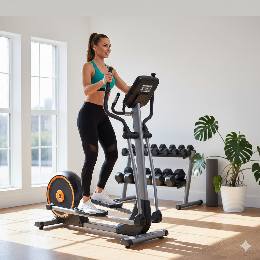 Eliptik bisiklet kullanan sporcu ve faydaları
