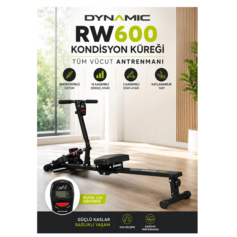 Dynamic Rw600 Amortisörlü Kondisyon Küreği 12 Kademe Direnç Ayarlı