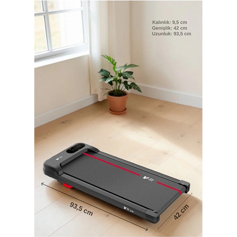 VFİT Slim Koşu Bandı 34x79 cm Minimal Yürüyüş Bandı Uzaktan Kumandalı & Eğimli