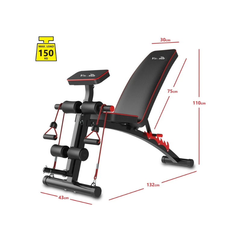 Voit V-FIT BY VOIT D208 Katlanabilir Incline/decline Ayarlanabilir Sırt Açılı Mekik ve Ağırlık Sehpası