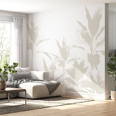 Dreamwall Açık Renk Tropik Çiçekler Desenli Silinebilir Kumaş Duvar Kağıdı