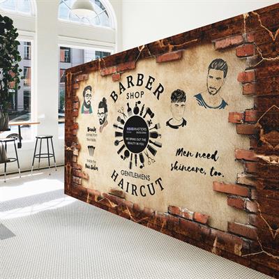 Dreamwall Berber ve Kuaför Desenli Silinebilir Kumaş Duvar Kağıdı