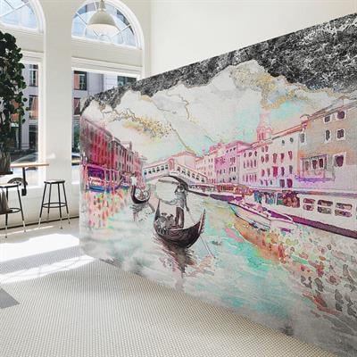Dreamwall Sulu Boya Venedik Desenli Silinebilir Kumaş Duvar Kağıdı