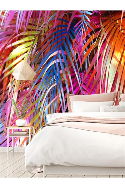 Dreamwall Tropik Yapraklar Desenli Silinebilir Sağlıklı Tekstil Duvar Kağıdı