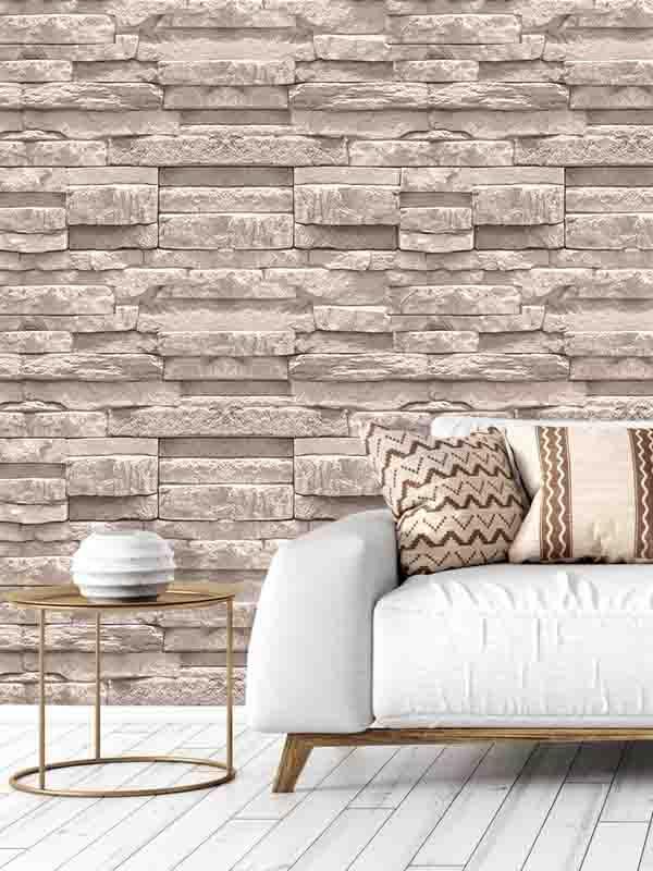 Dreamwall 3D Modern Taş Duvar Desenli Silinebilir Tekstil Duvar Kağıdı