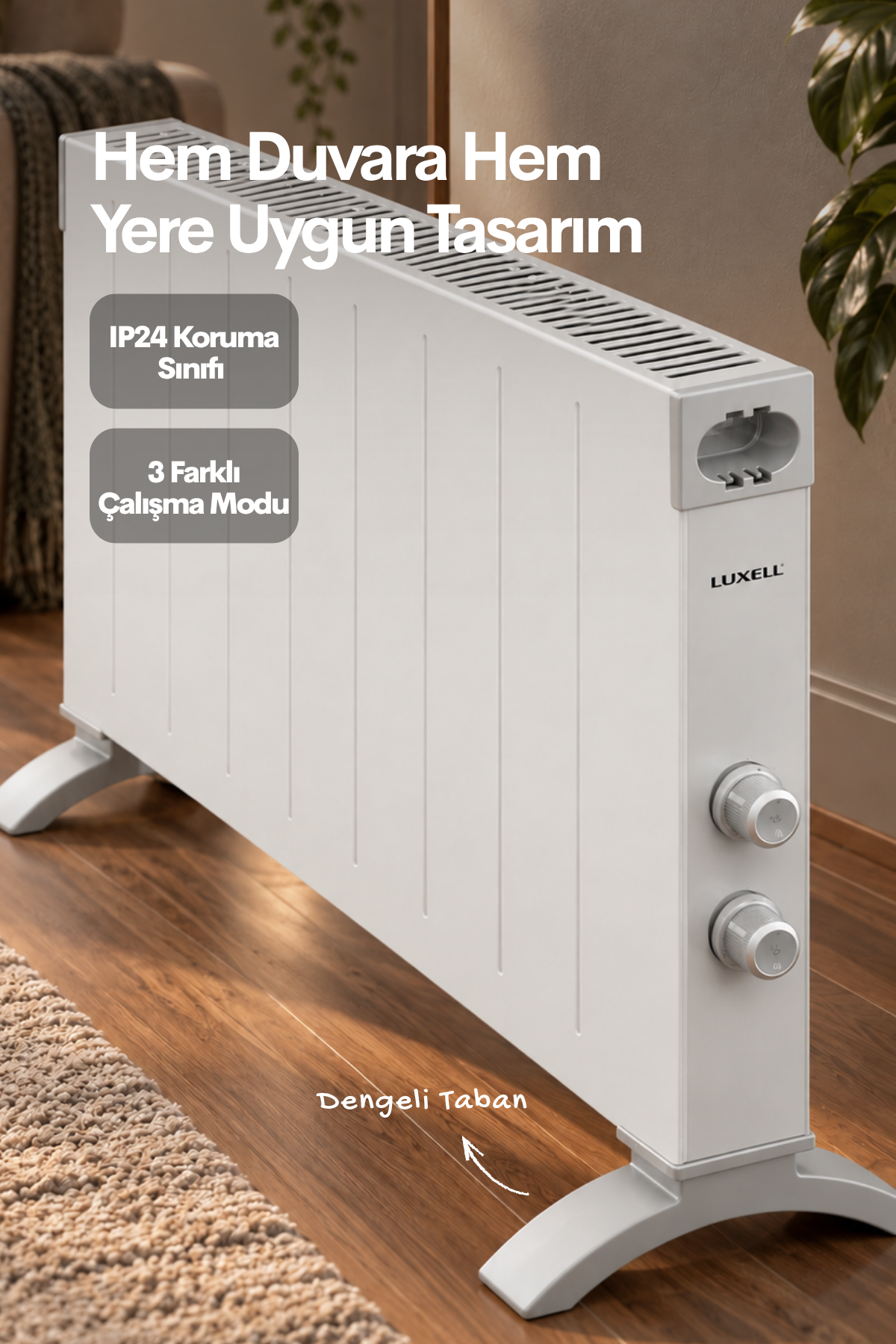 HC-2947  E-T  KONVEKTÖR KÖŞELİ BEYAZ.LUXELL.