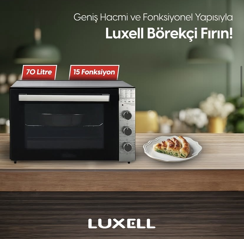 Luxell 70 Litre Börekçi Midi Fırın Siyah – LX-9655