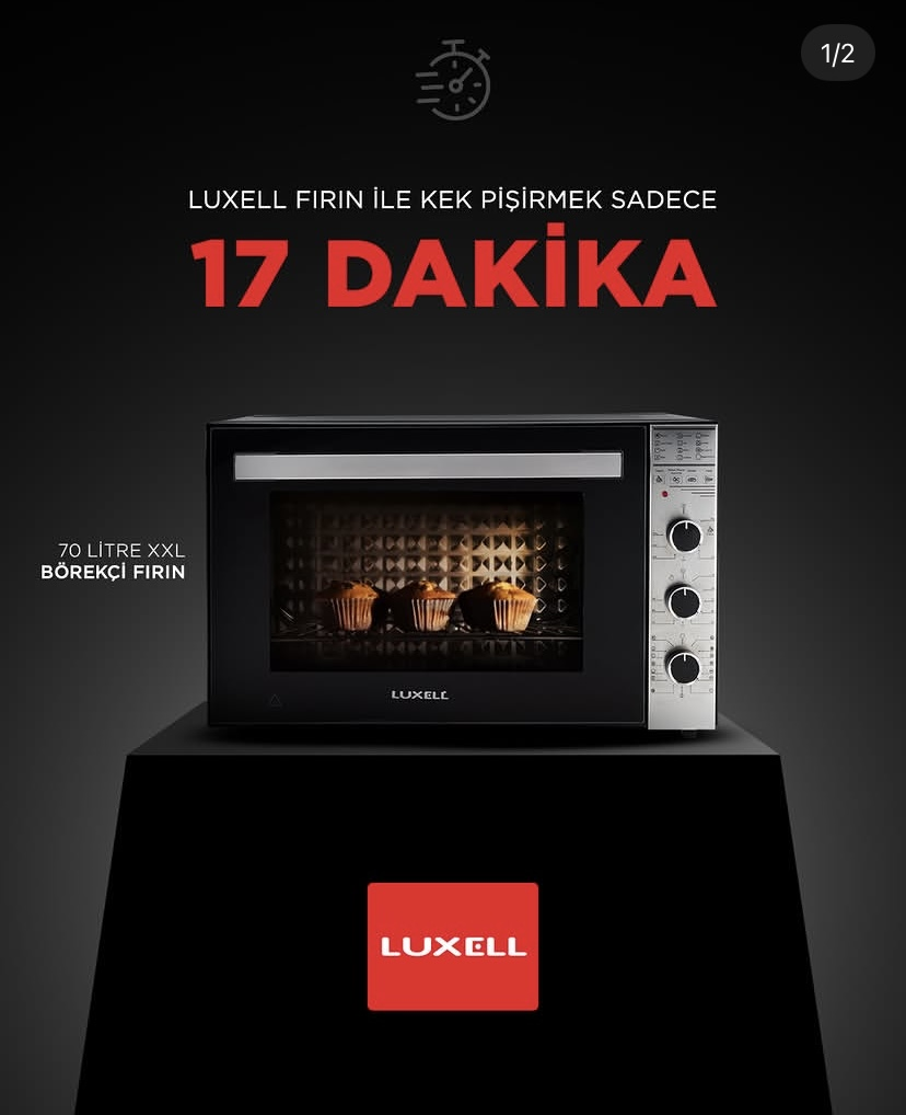 Luxell 70 Litre Börekçi Midi Fırın Siyah – LX-9655