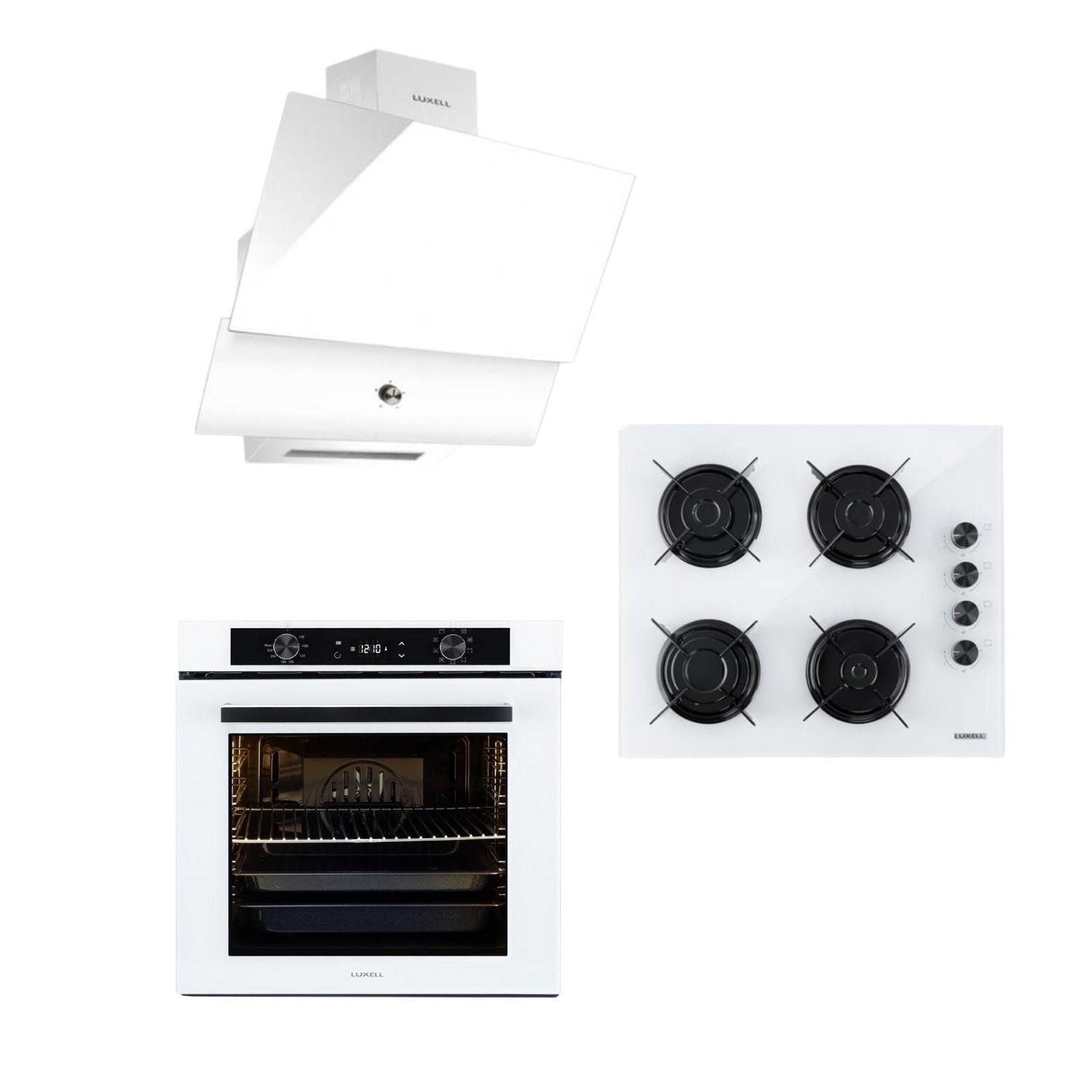 Luxell 88 Lt Plus Beyaz Cam Ankastre Set