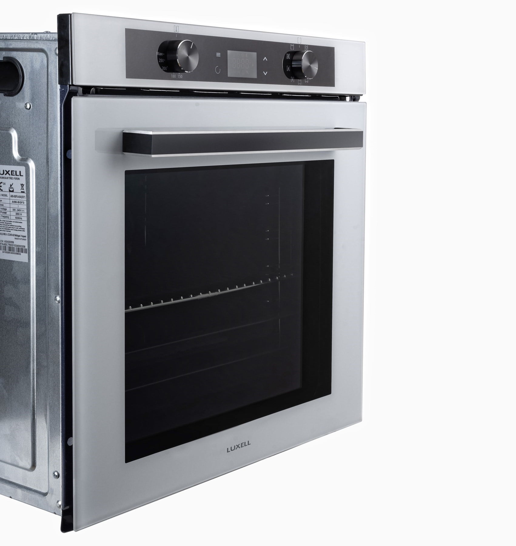 Luxell Ankastre Fırın Beyaz Cam 88 LT 9+1 Fonksiyon Dijital – A68-SGF3