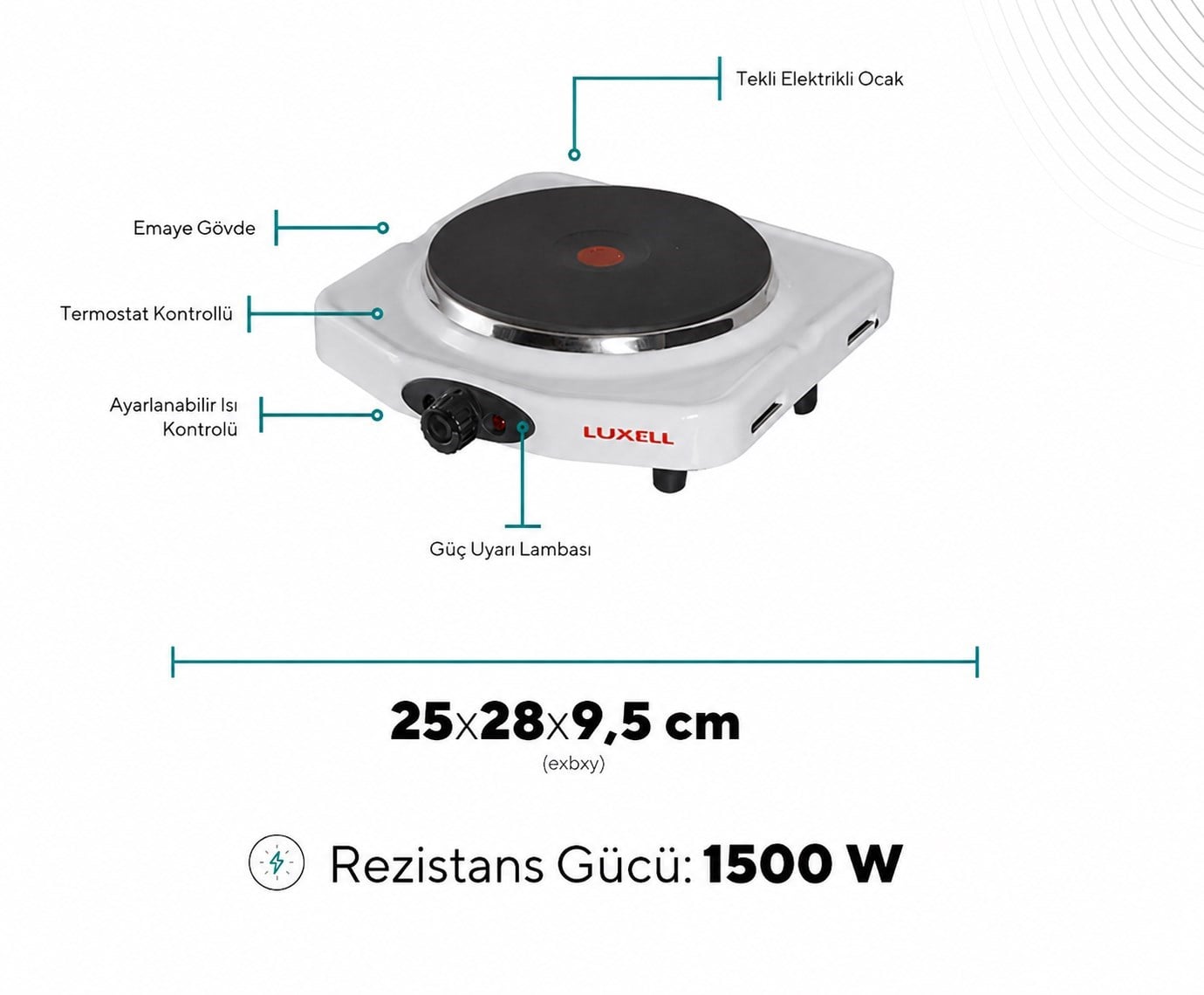 Luxell  Elektrikli Hotplate Gri Ocak – LX-7011