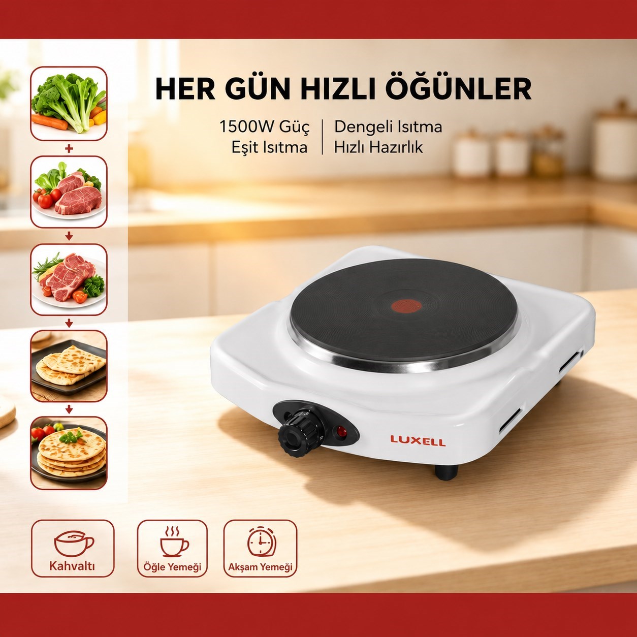 Luxell  Elektrikli Hotplate Gri Ocak – LX-7011