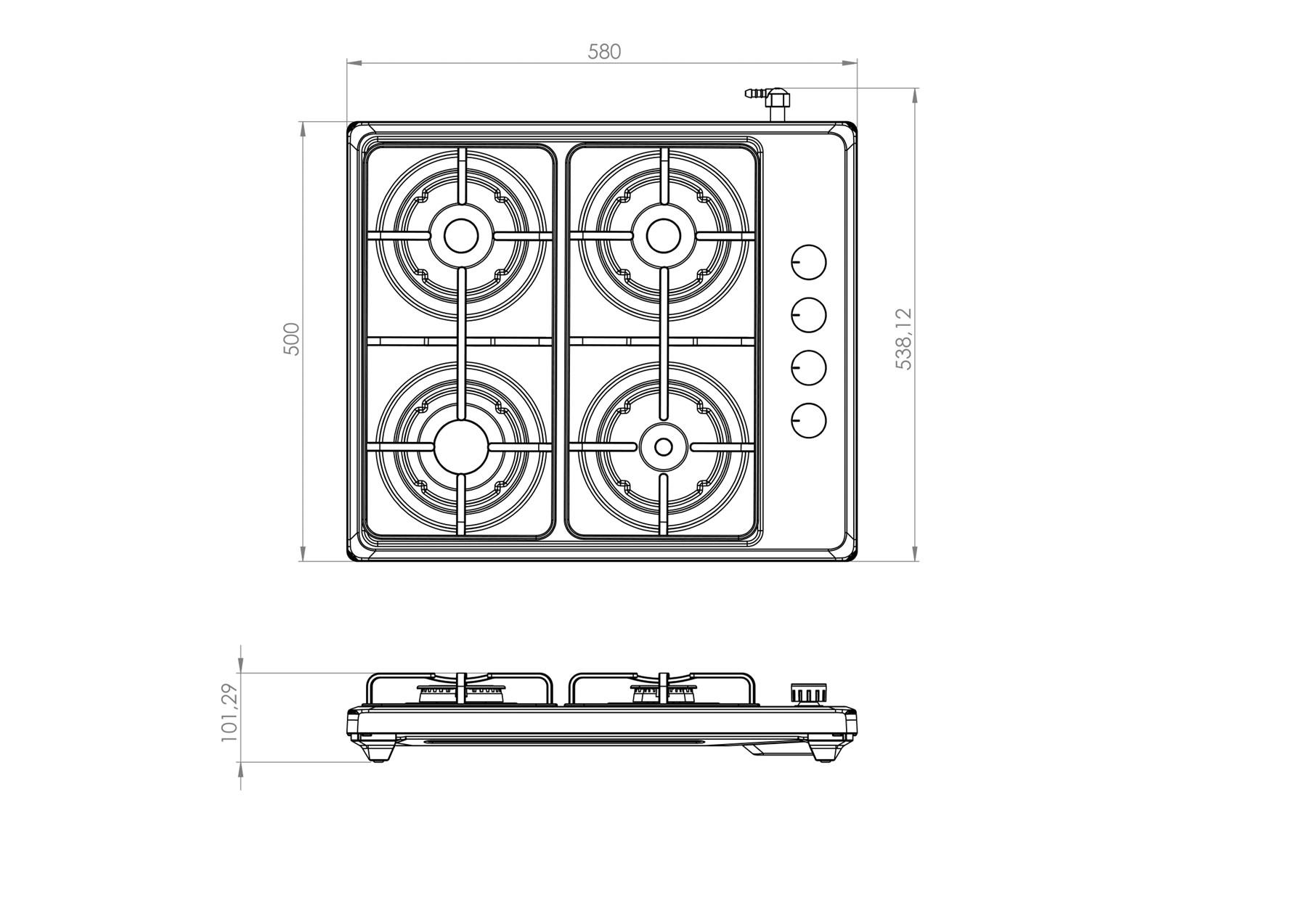 Luxell Inox Set Üstü Ocak LPG LX-420F
