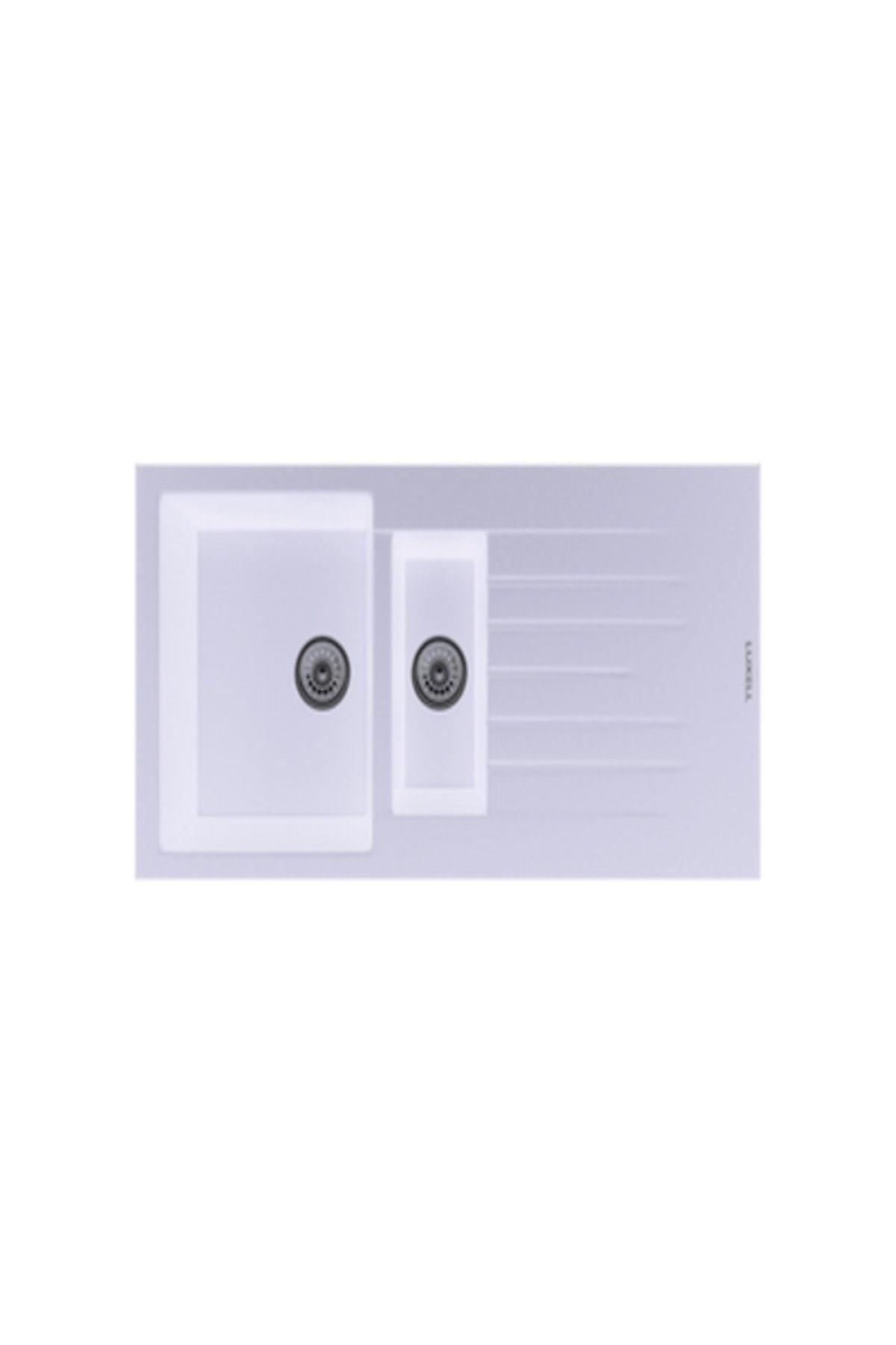 Luxell Nil Beyaz 1,5 Göz Damlalıklı Granit Eviye (Lx-1000)