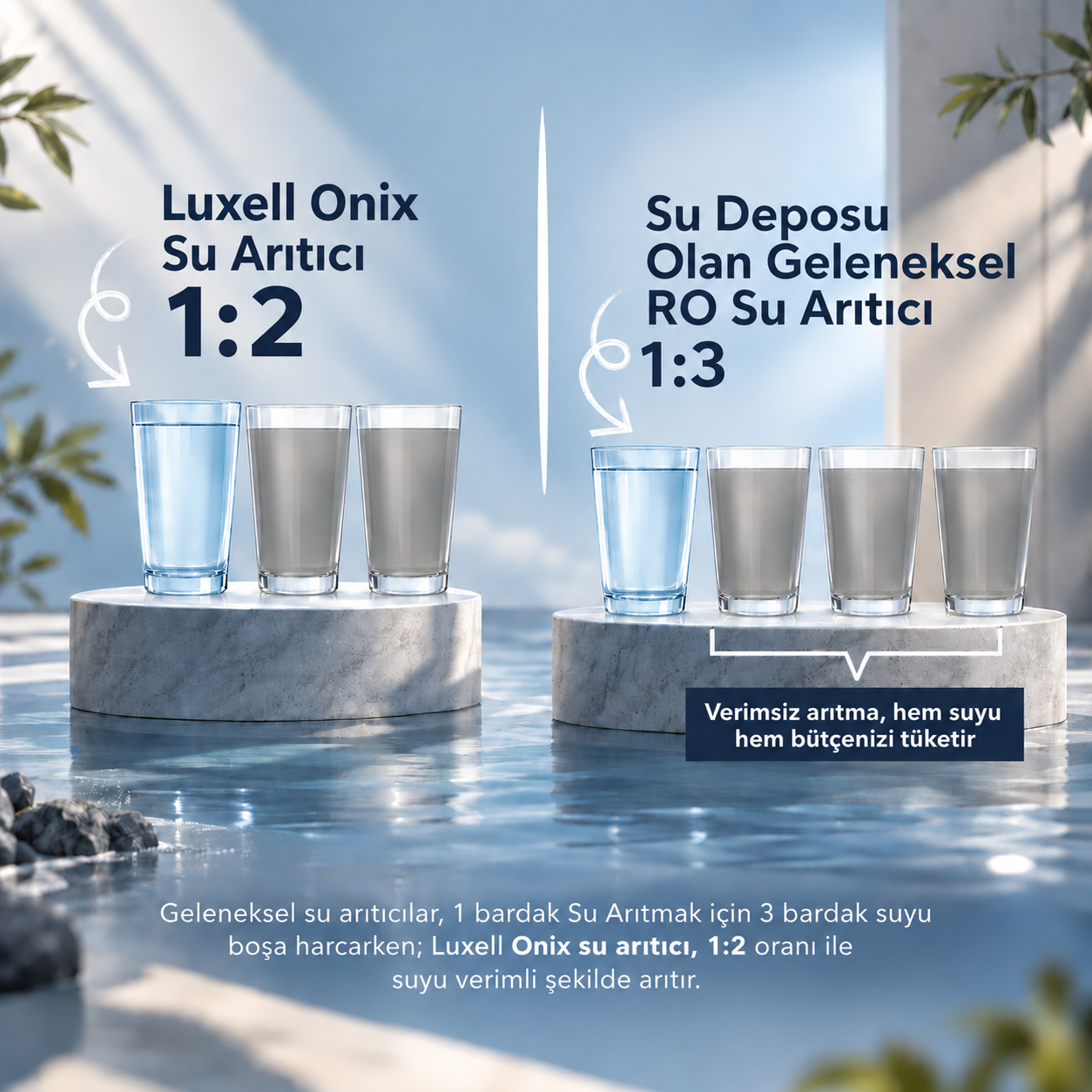 Luxell Onix Pompasız Su Arıtma Sistemi Cihazı – LXS-P0