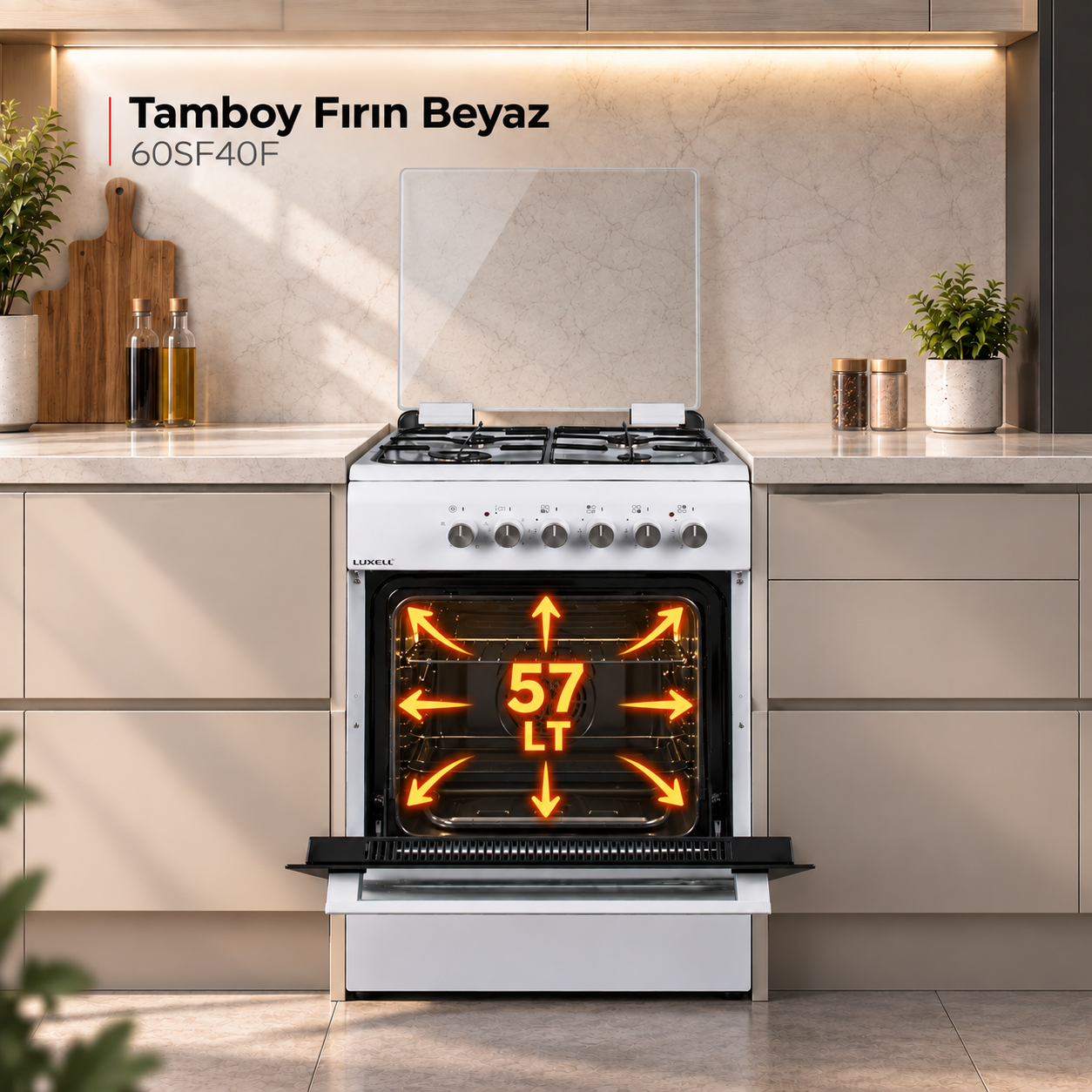 Luxell Tamboy Fırın Beyaz – 60SF40F